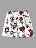 Skull Flower Heart Snake Cherry Print Plus Size Matching Outfit For Couples -  