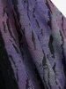 Tie Dye Ombre Jacquard Surplice Belted Top and Split Lace Up Pocket Flare Pants Plus Size Outfit -  