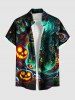 Tenue assortie grande taille pour couple, motif citrouille, lanterne, arbre, grotte, imprimé - Noir 