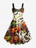 Tenue d'Halloween grande taille assortie pour couples, motif citrouille, fantôme, monstre, chauve-souris, lune, toile d'araignée - Orange 