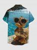Cool Duck Sea River Print Plus Size Matching Hawaii Beach Outfit For Couples -  