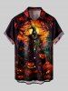 Halloween Pumpkin Lantern Moon Tree Print Plus Size Matching Outfit For Couples -  