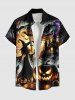 Tenue d'Halloween grande taille assortie pour couples, motif citrouille, chauve-souris, sorcier, crânes, bougies - Noir 