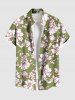 Flowers Leaf Print Plus Size Matching Hawaii Beach Outfit For Couples -  