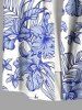 Ensemble chemise et barboteuse hawaïennes assorties, grande taille, tenue de plage, imprimé feuilles tropicales et hibiscus, pour couples - Bleu Ciel 