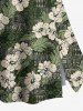 Foulard imprimé feuilles et fleurs d'hibiscus, grande taille, tenue de plage hawaïenne assortie pour couples - Vert 