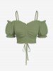 Foulard imprimé feuilles et fleurs d'hibiscus, grande taille, tenue de plage hawaïenne assortie pour couples - Vert 