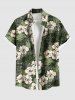 Foulard imprimé feuilles et fleurs d'hibiscus, grande taille, tenue de plage hawaïenne assortie pour couples - Vert 
