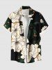 Flower Leaf Print Plus Size Matching Hawaii Beach Outfit For Couples -  