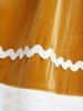 Plus Size Christmas Gingerbread Ruched Wave Line Trim Cami Dress With Fleece Trim Hooded Cape Cloak -  