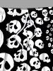 Plus Size Spiral Skull Print Halloween Drawstring Pocket Beach Shorts For Men -  