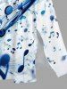 Plus Size Ombre Music Symbol Print Hawaii Split Pocket A Line Midi Dress -  