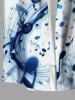 Chemise hawaïenne grande taille à imprimé symbole musical ombré et poches boutonnées pour homme - Blanc XL