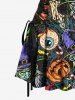 Pumpkin Wizard Eye Print Halloween Lace Up A Line Tank Dress -  