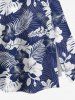 Plus Size Tropical Leaf Hibiscus Flower Print Hawaii Split A Line Skirt -  