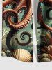 Octopus Shell Coral Fish Print Plus Size Matching Hawaii Sea Creatures Beach Outfit For Couples -  