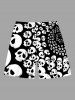 Halloween Skull Print Plus Size Matching Outfit For Couples -  