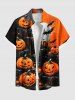 Tenue assortie grande taille pour couple, motif citrouille, chauve-souris et lune, pour Halloween - Noir 
