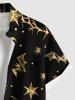 Tenue d'Halloween grande taille à imprimé galaxie et chauve-souris pour couple - Noir 