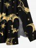 Tenue d'Halloween grande taille à imprimé galaxie et chauve-souris pour couple - Noir 