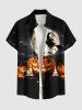 Halloween Pumpkin Candles Moon Bat Print Plus Size Matching Outfit For Couples -  