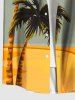 Matching Hawaii Shirt and Romper Plus Size Beach Outfit Coconut Tree Beach Colorblock Printed for Couples -  