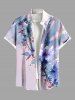 Flowers Leaf Paint Splatter Print Plus Size Matching Hawaii Beach Outfit For Couples -  