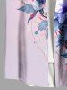 Flowers Leaf Paint Splatter Print Plus Size Matching Hawaii Beach Outfit For Couples -  