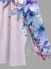 Flowers Leaf Paint Splatter Print Plus Size Matching Hawaii Beach Outfit For Couples -  
