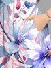Flowers Leaf Paint Splatter Print Plus Size Matching Hawaii Beach Outfit For Couples -  