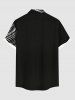 Plus Size Coconut Tree Curve Colorblock Print Buttons Pocket Hawaii Shirt For Men -  