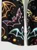 Chemise d'Halloween grande taille à imprimé chauve-souris et galaxie pour homme - Noir L