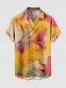 Cat Dinosaur Cloud Colorblock Print Plus Size Matching Hawaii Beach Outfit For Couples -  