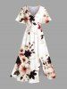 Flowers Leaf Print Plus Size Matching Hawaii Beach Outfit For Couples -  