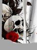 Tenue assortie grande taille pour couples, motif tête de mort et roses, pour Halloween - NOIR 