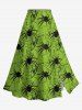 Halloween Spider Web Insect Print Plus Size Matching Outfit For Couples -  