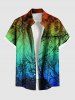 Matching Hawaii Shirt and Romper Plus Size Beach Outfit Tree Branch Ombre Print For Couples -  