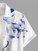 Chemise hawaïenne grande taille à imprimé fleurs et feuilles, avec poches et boutons, pour homme - Blanc XL