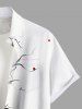 Plus Size Halloween Skulls Rose Flower Print Buttons Pocket Shirt For Men -  