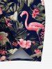 Plus Size Tropical Leaf Hibiscus Flower Flamingo Print Hawaii Convertible Beach Cover Up -  