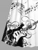 Plus Size Guitar Music Symbol Print Hawaii Surplice A Line Cami Dress -  