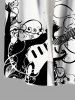Plus Size Guitar Music Symbol Print Hawaii Button Pocket Shirt For Men -  