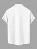 Plus Size Pumpkin Ghost Bride Bridegroom Crown Bat Tree Print Halloween Button Pocket Shirt For Men -  