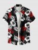 Two Tone Tropical Leaf Hibiscus Flower Print Plus Size Matching Hawaii Beach Outfit For Couples -  