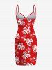 Coconut Tree Hibiscus Flower Print Plus Size Matching Hawaii Beach Outfit For Couples -  