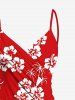 Coconut Tree Hibiscus Flower Print Plus Size Matching Hawaii Beach Outfit For Couples -  