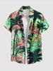 Coconut Tree Tropical Leaf Flamingo Print Plus Size Matching Hawaii Beach Outfit For Couples -  