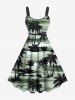 Coconut Tree Sea Waves Print Plus Size Matching Hawaii Beach Outfit For Couples -  