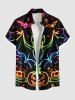 Halloween Bat Pumpkin Moon Heart Print Plus Size Matching Outfit For Couples -  