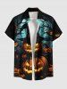 Halloween Pumpkin Hat Tree Bat Moon Print Plus Size Matching Outfit For Couples -  